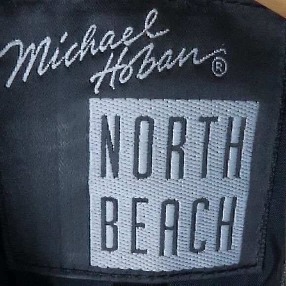 MICHAEL HOBAN NORTH BEACH LEATHER BLACK GOLD VINTAGE LEATHER JACKET SIZE 5/6 - Picture 2 of 13